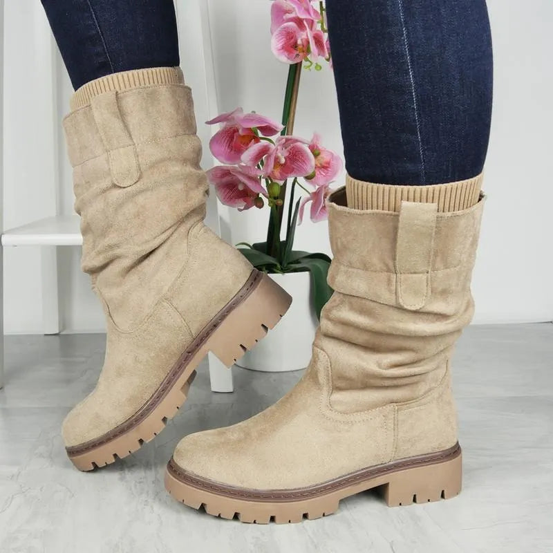 Women’s Faux Suede Wide-Toe Warm Support Boots